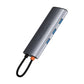 Hub 7i1 Baseus Gleam, USB-C til 1x HDMI4K 60Hz + 3x USB3.0 + 1x PD + 1x SD/TF (grå)