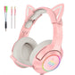 ONIKUMA K9 Pink RGB Gaming Hovedtelefoner