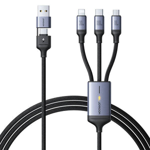Kabel Speedy USB Joyroom SA21-2T3, 6 i 1/ 100W/Kabel 1,5 m (sort)