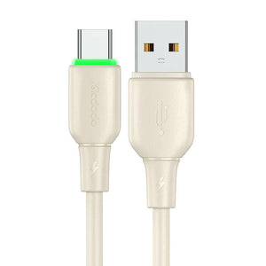 USB uz USB-C kabelis Mcdodo CA-4750 ar LED gaismu 1,2 m (bēšs)