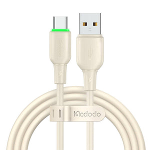 USB uz USB-C kabelis Mcdodo CA-4750 ar LED gaismu 1,2 m (bēšs)