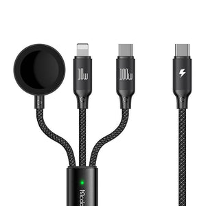 USB-C 3in1 kabelis Mcdodo CA-4940 USB-C, Lightning, Apple Watch