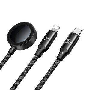 USB-C 3in1 kabelis Mcdodo CA-4940 USB-C, Lightning, Apple Watch