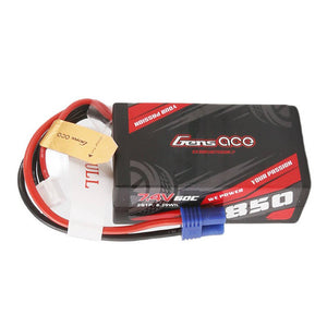Batteri Gens Ace 850mAh 7,4V 60C 2S1P EC2-kontakt