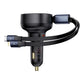 Auton laturi Baseus Enjoyment USB-C USB-C-kaapelilla ja Lightningilla 60W (musta)