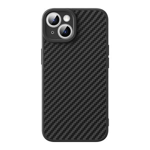 Case Baseus syntetfiber iPhone 15 Plus + härdat glas