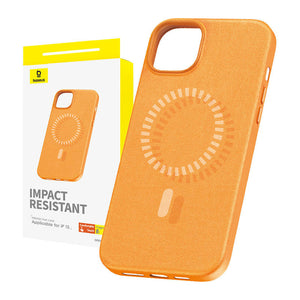 Magnetiskt mobilskal för iPhone 15 Baseus Fauxther-serien (Orange)