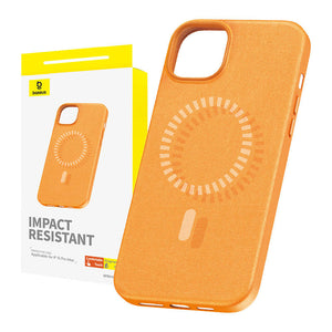 Magnetiskt mobilskal för iPhone 15 ProMax Baseus Fauxther-serien (Orange)