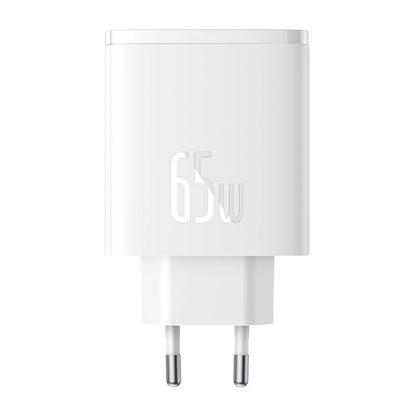 Vægoplader Baseus OS-Cube Pro 2xUSB-C + USB, 65W (hvid)