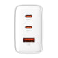 Vægoplader Baseus OS-Cube Pro 2xUSB-C + USB, 65W (hvid)