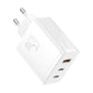 Vægoplader Baseus OS-Cube Pro 2xUSB-C + USB, 65W (hvid)