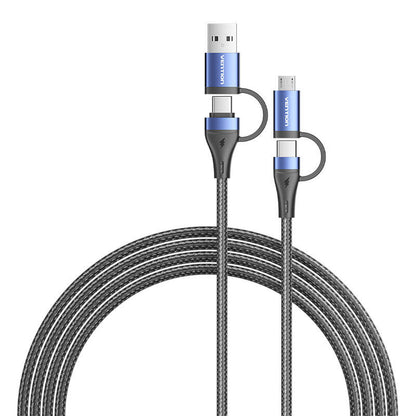 Kabel 4i1 USB 2.0 Vention CTLLH 2m (sort)