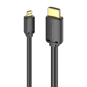 HDMI-D Male to HDMI-A Male Cable Vention AGIBH 2m, 4K 60Hz (Black)