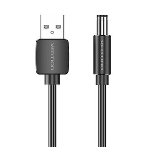 Power Cable USB 2.0 to DC 5.5mm Barrel Jack 5V Vention CEYBF 1m (black)