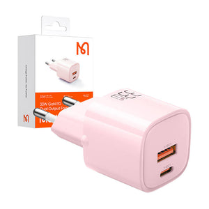 Lādētājs GaN 33W Mcdodo CH-0155 USB-C, USB-A (rozā)