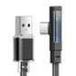 USB-C uz USB-C kabelis Mcdodo CA-3423 90 grādi 1,8 m ar LED (melns)