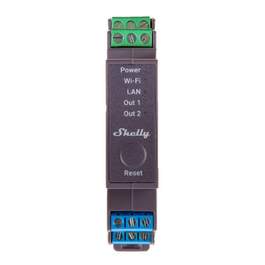 Shelly Pro 2 DIN-rööbas 2-kanaliline relee, WiFi/LAN