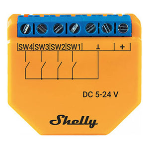 Shelly Plus I4 DC Controller/Scene activator, WiFi/Bluetooth (5-24V DC)