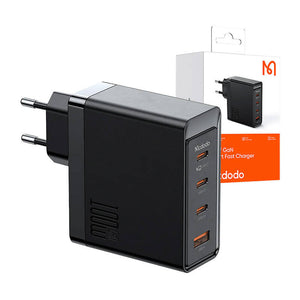 Sienas lādētājs McDodo GAN 3xUSB-C + USB, 100W (melns)
