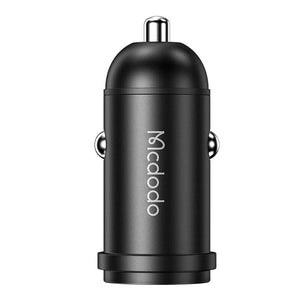 Auto lādētājs McDodo CC-7493 65W ar mini baltu USB-C kabeli ar E-mark mikroshēmu 1m 100W (melns)