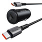 Auto lādētājs McDodo CC-7493 65W ar mini baltu USB-C kabeli ar E-mark mikroshēmu 1m 100W (melns)