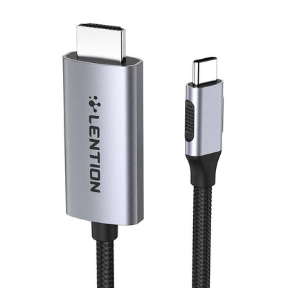 Lention CU707 USB-C til HDMI 2.0 kabel, 4K60Hz, 1Gbps, 3m (grå)
