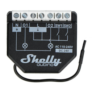 Shelly Qubino Wave2PM kontrolieris, 2 kanāli, Z-Wave (jaudas mērīšana)