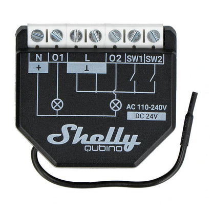 Shelly Qubino Wave2PM Controller, 2-kanal, Z-Wave (Strømmåling)