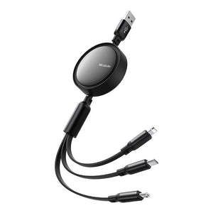 3in1 USB uz USB-C / Lightning / Micro USB kabelis, Mcdodo CA-7256, 3.5A, 1.2m (melns)