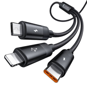 3in1 USB uz USB-C / Lightning / Micro USB kabelis, Mcdodo CA-5790, 3.5A, 1.2m (melns)