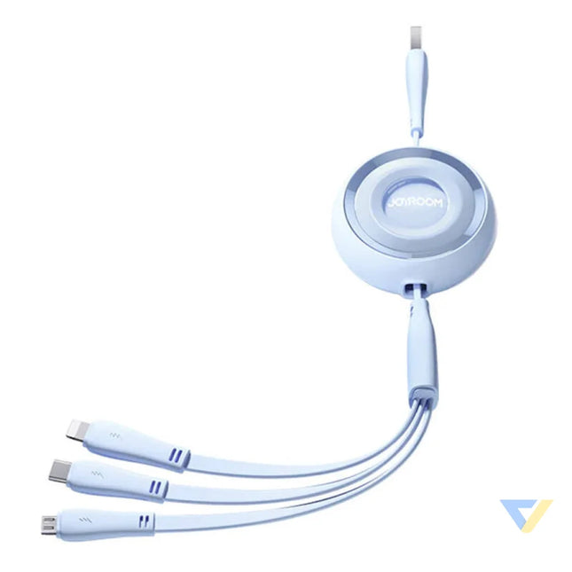 3in1 Joyroom Colorful USB to USB C/Lightning/Micro USB cable 3.5A 1m (blue) Combo Cables