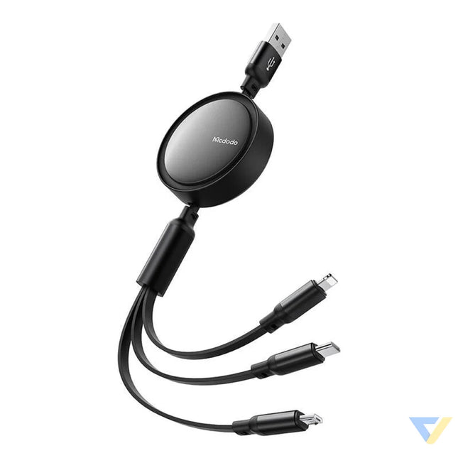 3in1 USB to USB C / Lightning / Micro USB Cable Mcdodo CA 7256 3.5A 1.2m (black) Combo Cables