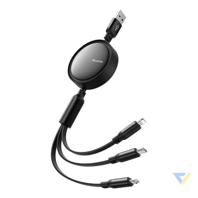 3in1 USB to USB C / Lightning / Micro USB Cable Mcdodo CA 7256 3.5A 1.2m (black) Combo Cables