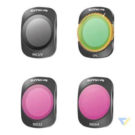 4 filters MCUV CPL ND32/64 Sunnylife for Pocket 3 For sports cameras