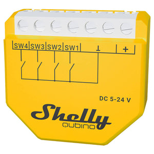 Shelly Qubino Wave i4 DC skatu vadības ierīce, Z-Wave (DC 5-24V)
