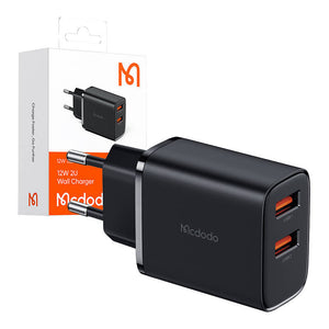 Mcdodo CH-5070 USB-A*2 nätadapter, 12W (svart)