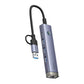Hub 4i1 Baseus UltraJoy USB-A&USB-C til 3xUSB3.0+USB-C+RJ45 (grå)