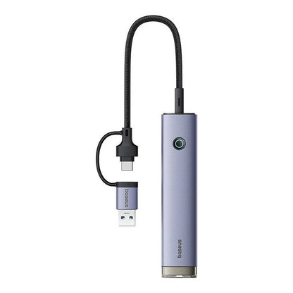 Hub 4i1 Baseus UltraJoy USB-A&USB-C til 3xUSB3.0+USB-C+RJ45 (grå)