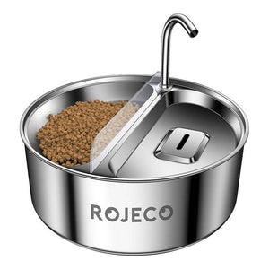 Roostevabast terasest lemmiklooma veefontään ja söötja 2in1 3.2l Rojeco