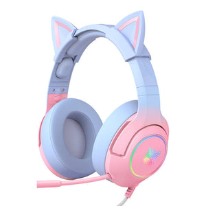 ONIKUMA K9 7.1 Gaming Hovedtelefoner Pink og Blå