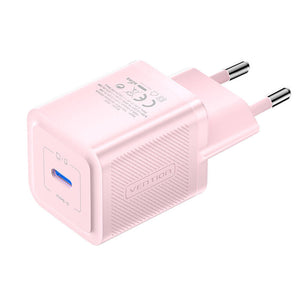 Väggladdare, Vention, FEPP0-EU, USB-C, 20W, GaN (rosa)