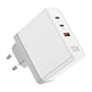 Väggladdare, Vention, FEGW0-EU, 2xUSB-C, USB-A, 100W/100W/30W, GaN (vit)
