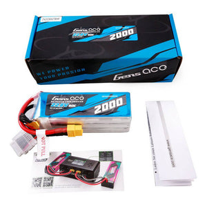 Gens ace 2000mAh 22.8V 60C 6S1P Högspännings Lipo-batteripaket med XT60-kontakt