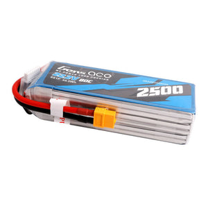 Gens ace 2500mAh 22.2V 80C 6S1P Lipo-batteripaket med XT60-kontakt