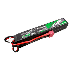 Gens ace 25C 2400mAh 2S2P 7.4V Saddle Airsoft Gun Lipo-batteri med Mini Deans(T)-kontakt