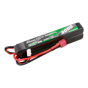 Gens ace 25C 3000mAh 2S2P 7.4V Sadel Airsoftvapen Lipo-batteri med Mini Deans(T)-kontakt