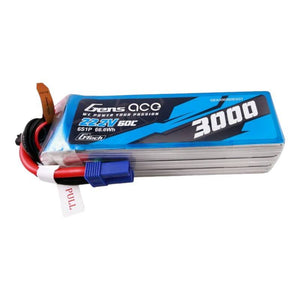 Gens ace G-Tech 3000mAh 22.2V 60C 6S1P Lipo-batteripaket med EC5-kontakt