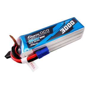 Gens ace G-Tech 3000mAh 22.2V 60C 6S1P Lipo-batteripaket med EC5-kontakt