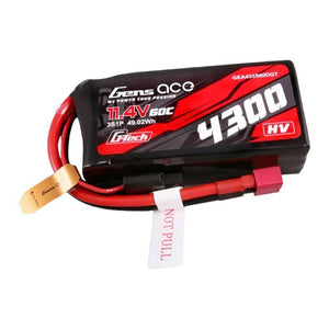Gens ace G-Tech 4300mAh 3S1P 11.4V 60C Lipo-batteri med T-kontakt