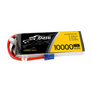 Tattu 11.1V 15C 3S 10000mAh Lipo-batteripaket med EC5-kontakt